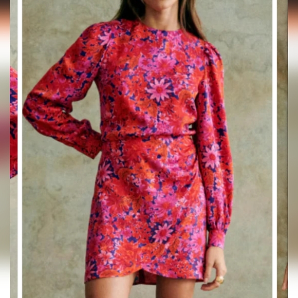 Sezane Dresses & Skirts - Sezane Ethell Fuchsia Floral Dress